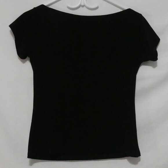 Black Off-Shoulder Top with Silver Detailing | small | Open Shoulders - Picture 2 of 15